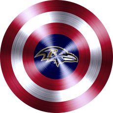 Captain American Shield With Baltimore Ravens Logo heat sticker