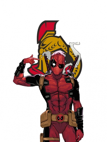 Ottawa Senators Deadpool Logo heat sticker