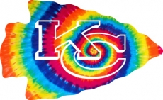 Kansas City Chiefs rainbow spiral tie-dye logo heat sticker