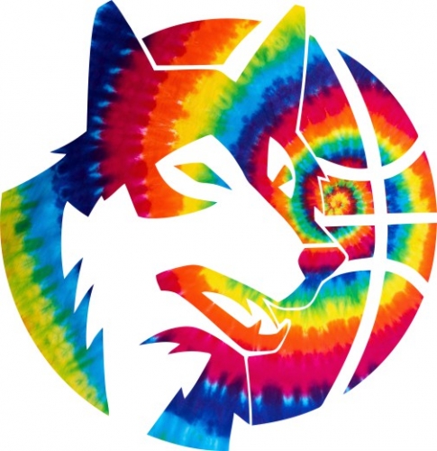 Minnesota Timberwolves rainbow spiral tie-dye logo heat sticker