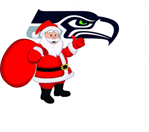 Seattle Seahawks Santa Claus Logo heat sticker