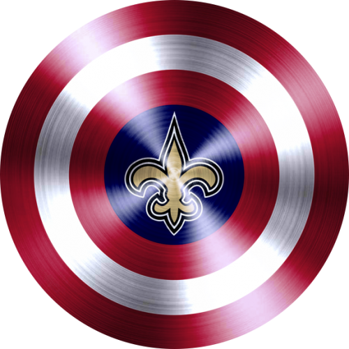 Captain American Shield With New Orleans Saints Logo heat sticker