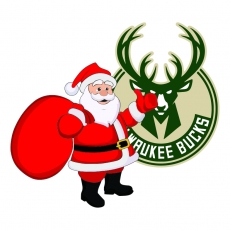Milwaukee Bucks Santa Claus Logo heat sticker