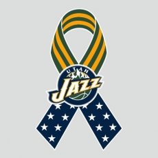 Utah Jazz Ribbon American Flag logo custom vinyl decal