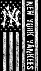 New York Yankees Black And White American Flag logo heat sticker
