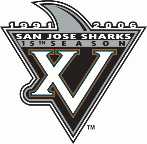 San Jose Sharks 2005 06 Anniversary Logo custom vinyl decal