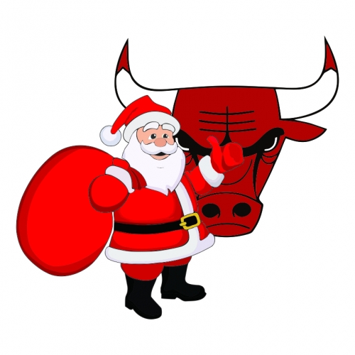 Chicago Bulls Santa Claus Logo heat sticker
