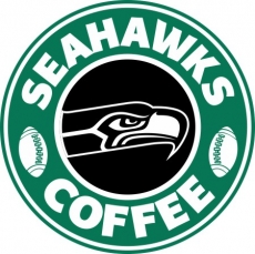 Seattle Seahawks starbucks coffee logo heat sticker