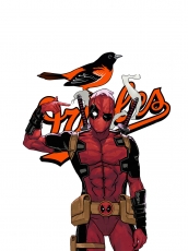 Baltimore Orioles Deadpool Logo heat sticker