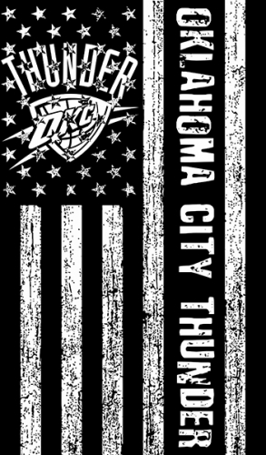 Oklahoma City Thunder Black And White American Flag logo custom vinyl decal