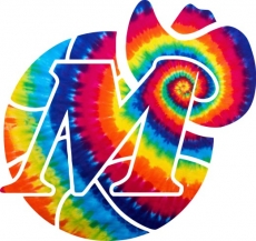 Dallas Mavericks rainbow spiral tie-dye logo custom vinyl decal