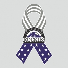 Colorado Rockies Ribbon American Flag logo custom vinyl decal