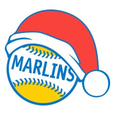 Miami Marlins Baseball Christmas hat logo custom vinyl decal