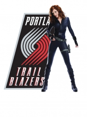 Portland Trail Blazers Black Widow Logo heat sticker