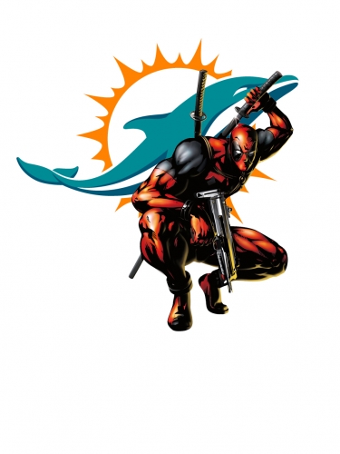 Miami Dolphins Deadpool Logo heat sticker