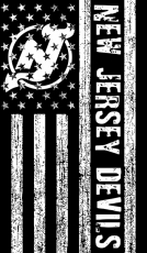 New Jersey Devils Black And White American Flag logo heat sticker