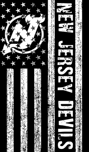 New Jersey Devils Black And White American Flag logo custom vinyl decal