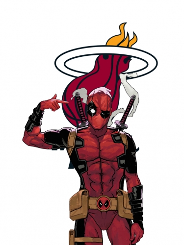 Miami Heat Deadpool Logo heat sticker