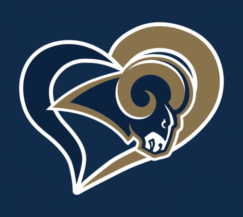 Los Angeles Rams Heart Logo custom vinyl decal