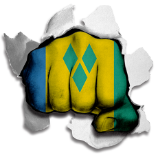 Fist Saint Vincent And The Grenadines Flag Logo custom vinyl decal