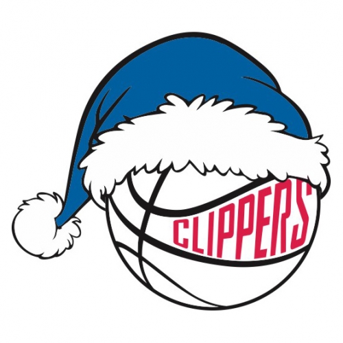Los Angeles Clippers Basketball Christmas hat logo heat sticker
