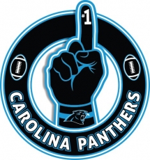 Number One Hand Carolina Panthers logo heat sticker