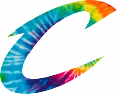 Cleveland Cavaliers rainbow spiral tie-dye logo heat sticker