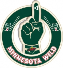 Number One Hand Minnesota Wild logo heat sticker