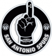 Number One Hand San Antonio Spurs logo heat sticker