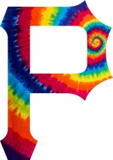 Pittsburgh Pirates rainbow spiral tie-dye logo heat sticker