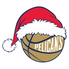 New Orleans Pelicans Basketball Christmas hat logo heat sticker
