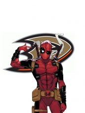 Anaheim Ducks Deadpool Logo heat sticker