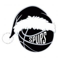 San Antonio Spurs Basketball Christmas hat logo heat sticker