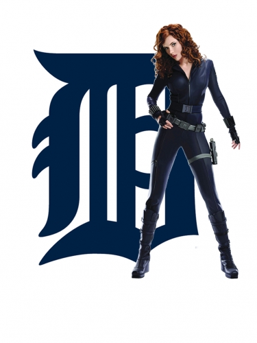 Detroit Tigers Black Widow Logo custom vinyl decal