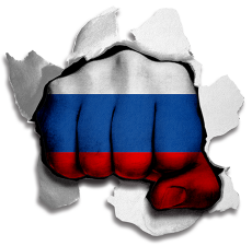 Fist Russia Flag Logo heat sticker