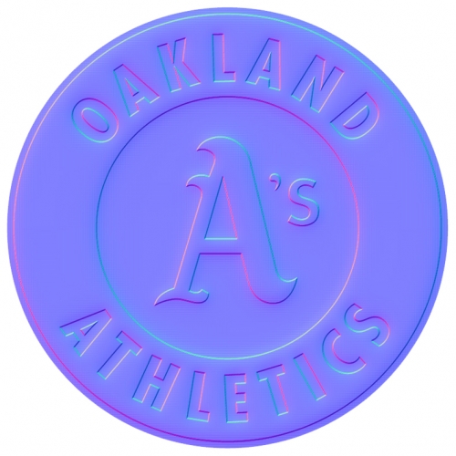 Oakland Athletics Colorful Embossed Logo heat sticker