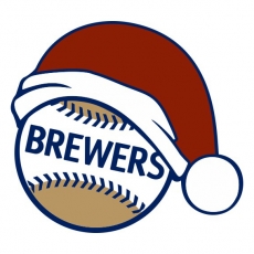 Milwaukee Brewers Baseball Christmas hat logo heat sticker