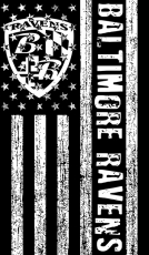 Baltimore Ravens Black And White American Flag logo heat sticker