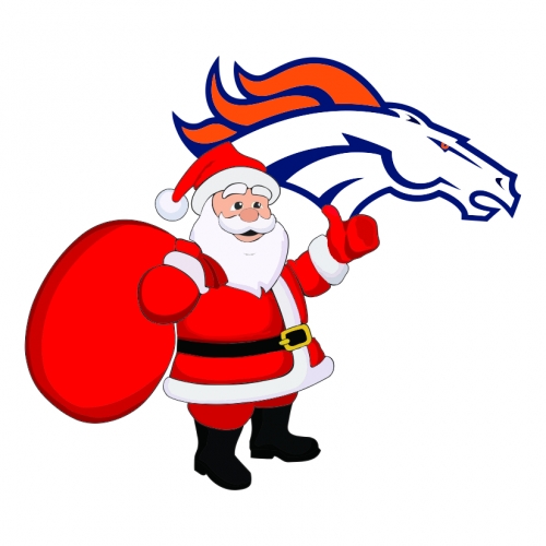 Denver Broncos Santa Claus Logo heat sticker