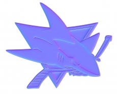 San jose Sharks Colorful Embossed Logo heat sticker