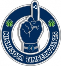 Number One Hand Minnesota Timberwolves logo heat sticker