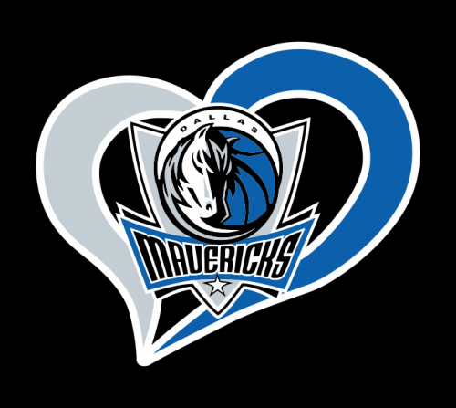 Dallas Mavericks Heart Logo custom vinyl decal