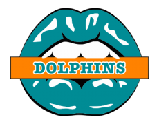Miami Dolphins Lips Logo heat sticker