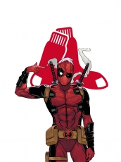 Boston Red Sox Deadpool Logo heat sticker
