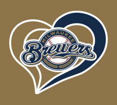 Milwaukee Brewers Heart Logo heat sticker