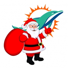 Miami Dolphins Santa Claus Logo heat sticker