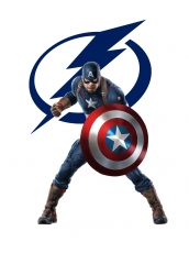 Tampa Bay Lightning Captain America Logo heat sticker