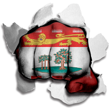 Fist Prince Edward Island Flag Logo heat sticker