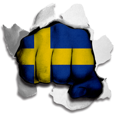 Fist Sweden Flag Logo heat sticker