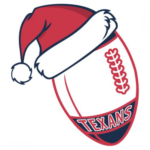 Houston Texans Football Christmas hat logo heat sticker